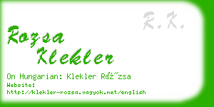 rozsa klekler business card